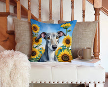 Load image into Gallery viewer, Greyhound in Sunflowers Throw Pillow - 14x14 Decorative Pillow – Art for Your Home &amp; Patio