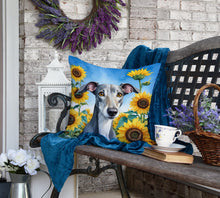 Load image into Gallery viewer, Greyhound in Sunflowers Throw Pillow