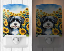 Load image into Gallery viewer, Havanese in Sunflowers Ceramic Night Light
