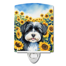 Load image into Gallery viewer, Havanese in Sunflowers Ceramic Night Light