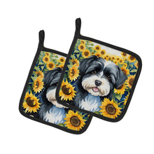 Load image into Gallery viewer, Havanese in Sunflowers Pot Holders - Set of 2 Decorative Kitchen Helpers | Made in the USA