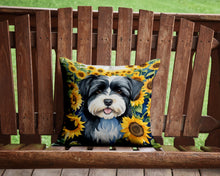 Load image into Gallery viewer, Havanese in Sunflowers Throw Pillow - 14x14 Decorative Pillow – Art for Your Home &amp; Patio