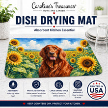 Load image into Gallery viewer, Irish Setter in Sunflowers Dish Drying Mat Absorbent Dish Drying Mat Pad for Kitchen Counter Dish Drainer Mat for Countertop, 14 x 21", Multicolor