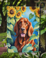 Load image into Gallery viewer, Irish Setter in Sunflowers Garden Flag – Bright Dog-Themed Yard Decor