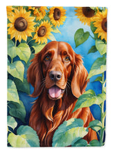 Load image into Gallery viewer, Irish Setter in Sunflowers Garden Flag – Bright Dog-Themed Yard Decor