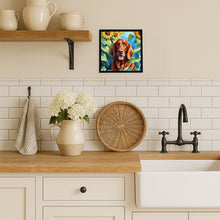 Load image into Gallery viewer, Irish Setter in Sunflowers Framed Metal Print