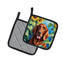Load image into Gallery viewer, Irish Setter in Sunflowers Pot Holders - Set of 2 Decorative Kitchen Helpers | Made in the USA
