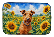 Load image into Gallery viewer, Irish Terrier in Sunflowers Dish Drying Mat Absorbent Dish Drying Mat Pad for Kitchen Counter Dish Drainer Mat for Countertop, 14 x 21", Multicolor