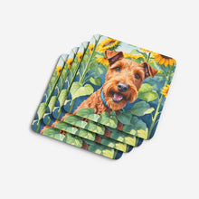 Load image into Gallery viewer, Irish Terrier in Sunflowers Coasters - Set of 4 Lightweight Foam, Absorbent Drink Coasters