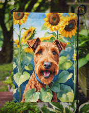 Load image into Gallery viewer, Irish Terrier in Sunflowers Garden Flag – Bright Dog-Themed Yard Decor