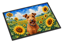 Load image into Gallery viewer, Irish Terrier in Sunflowers Doormat Front Door Mat Indoor Outdoor Rugs for Entryway, Non Slip Washable Low Pile, 18H X 27W