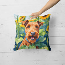Load image into Gallery viewer, Irish Terrier in Sunflowers Throw Pillow
