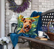 Load image into Gallery viewer, Irish Terrier in Sunflowers Throw Pillow