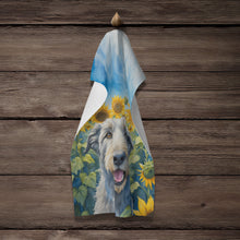 Load image into Gallery viewer, Irish Wolfhound in Sunflowers Kitchen Towel