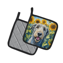 Load image into Gallery viewer, Irish Wolfhound in Sunflowers Pot Holders - Set of 2 Decorative Kitchen Helpers | Made in the USA