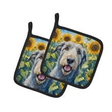 Load image into Gallery viewer, Irish Wolfhound in Sunflowers Pot Holders - Set of 2 Decorative Kitchen Helpers | Made in the USA