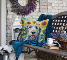 Load image into Gallery viewer, Irish Wolfhound in Sunflowers Throw Pillow