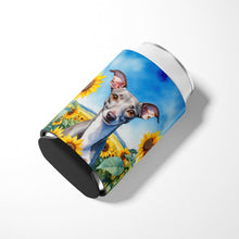 Load image into Gallery viewer, Italian Greyhound in Sunflowers Can or Bottle Hugger