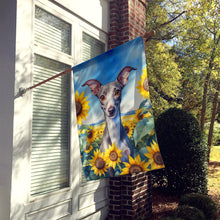 Load image into Gallery viewer, Italian Greyhound in Sunflowers House Flag