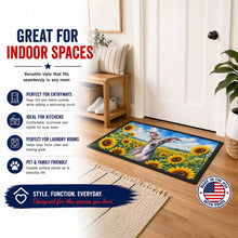 Load image into Gallery viewer, Italian Greyhound in Sunflowers Doormat Front Door Mat Indoor Outdoor Rugs for Entryway, Non Slip Washable Low Pile, 24H X 36W