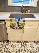 Load image into Gallery viewer, Italian Greyhound in Sunflowers Kitchen Towel