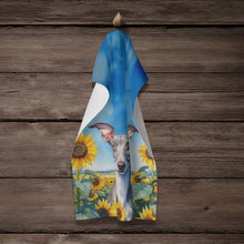 Load image into Gallery viewer, Italian Greyhound in Sunflowers Kitchen Towel