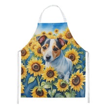 Load image into Gallery viewer, Jack Russell Terrier in Sunflowers Apron – Artist-Designed Kitchen, BBQ &amp; Craft Apron