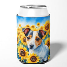 Load image into Gallery viewer, Jack Russell Terrier in Sunflowers Can or Bottle Hugger