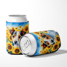 Load image into Gallery viewer, Jack Russell Terrier in Sunflowers Can or Bottle Hugger