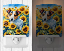 Load image into Gallery viewer, Jack Russell Terrier in Sunflowers Ceramic Night Light