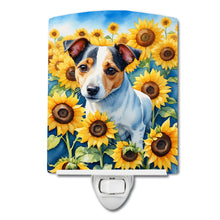 Load image into Gallery viewer, Jack Russell Terrier in Sunflowers Ceramic Night Light