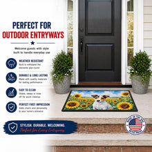 Load image into Gallery viewer, Jack Russell Terrier in Sunflowers Doormat Front Door Mat Indoor Outdoor Rugs for Entryway, Non Slip Washable Low Pile, 18H X 27W