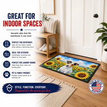 Load image into Gallery viewer, Jack Russell Terrier in Sunflowers Doormat Front Door Mat Indoor Outdoor Rugs for Entryway, Non Slip Washable Low Pile, 18H X 27W