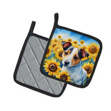 Load image into Gallery viewer, Jack Russell Terrier in Sunflowers Pot Holders - Set of 2 Decorative Kitchen Helpers | Made in the USA
