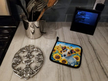Load image into Gallery viewer, Jack Russell Terrier in Sunflowers Pot Holders - Set of 2 Decorative Kitchen Helpers | Made in the USA