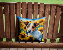 Load image into Gallery viewer, Jack Russell Terrier in Sunflowers Throw Pillow - 14x14 Decorative Pillow – Art for Your Home &amp; Patio