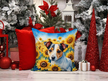 Load image into Gallery viewer, Jack Russell Terrier in Sunflowers Throw Pillow - 14x14 Decorative Pillow – Art for Your Home &amp; Patio