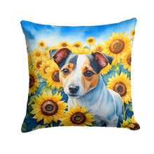 Load image into Gallery viewer, Jack Russell Terrier in Sunflowers Throw Pillow - 14x14 Decorative Pillow – Art for Your Home &amp; Patio