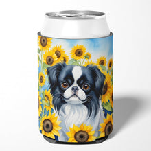 Load image into Gallery viewer, Japanese Chin in Sunflowers Can or Bottle Hugger