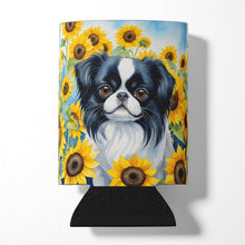 Load image into Gallery viewer, Japanese Chin in Sunflowers Can or Bottle Hugger
