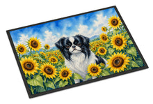 Load image into Gallery viewer, Japanese Chin in Sunflowers Doormat Front Door Mat Indoor Outdoor Rugs for Entryway, Non Slip Washable Low Pile, 24H X 36W
