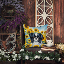 Load image into Gallery viewer, Japanese Chin in Sunflowers Throw Pillow