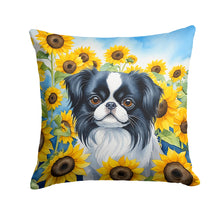 Load image into Gallery viewer, Japanese Chin in Sunflowers Throw Pillow