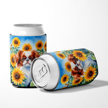 Load image into Gallery viewer, Japanese Chin in Sunflowers Can or Bottle Hugger