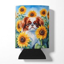Load image into Gallery viewer, Japanese Chin in Sunflowers Can or Bottle Hugger