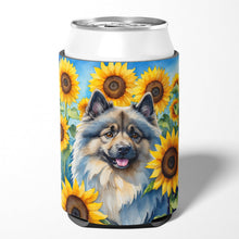 Load image into Gallery viewer, Keeshond in Sunflowers Can or Bottle Hugger
