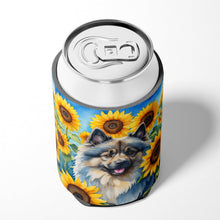 Load image into Gallery viewer, Keeshond in Sunflowers Can or Bottle Hugger