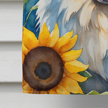 Load image into Gallery viewer, Keeshond in Sunflowers House Flag