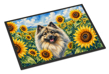 Load image into Gallery viewer, Keeshond in Sunflowers Doormat Front Door Mat Indoor Outdoor Rugs for Entryway, Non Slip Washable Low Pile, 24H X 36W