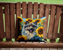 Load image into Gallery viewer, Keeshond in Sunflowers Throw Pillow - 14x14 Decorative Pillow – Art for Your Home &amp; Patio